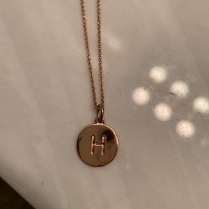 Kate Spade Rose Gold “H” Necklace